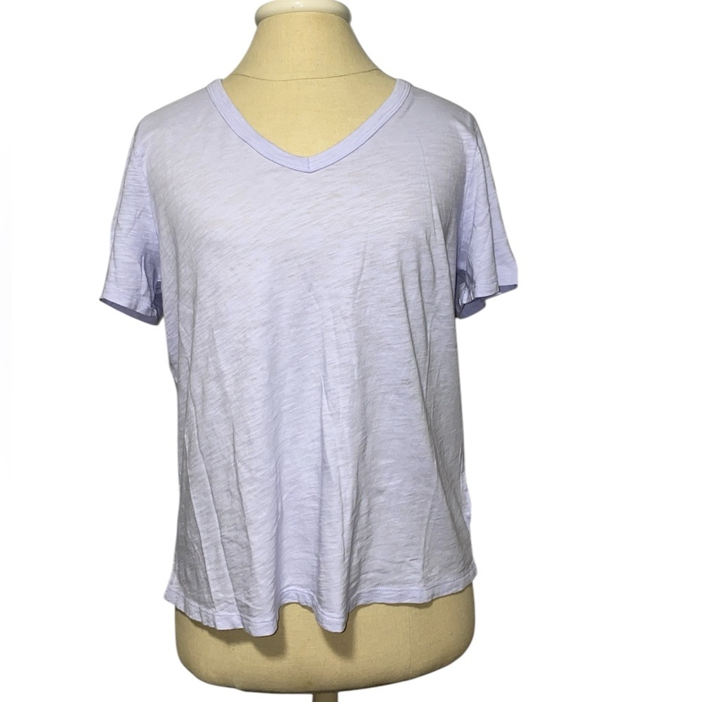 Old Navy EveryWear V-Neck Short Sleeve 100% Cotton Lavender Purple Medium NWT - Picture 3 of 6